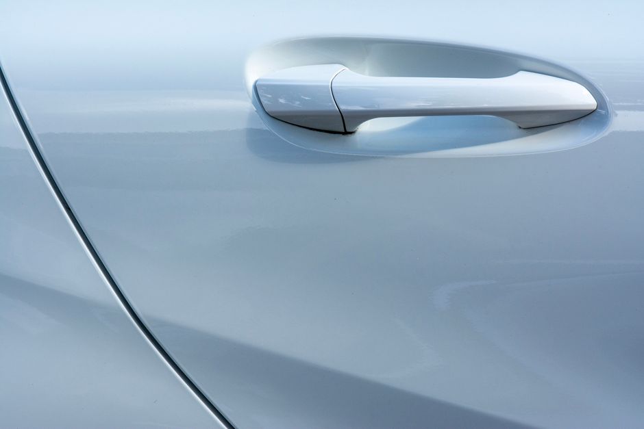 Modern door handle closeup
